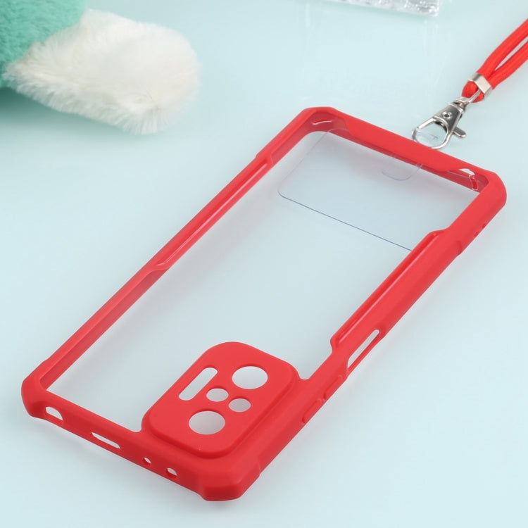 For Xiaomi Redmi Note 10 Pro Max Acrylic + Color TPU Shockproof Case with Neck Lanyard