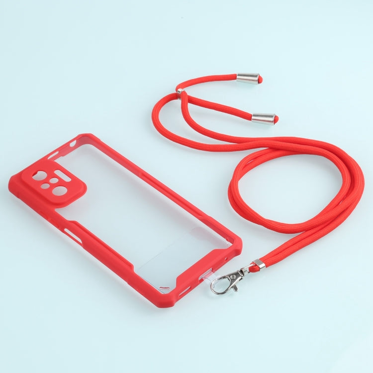 For Xiaomi Redmi Note 10 Pro Max Acrylic + Color TPU Shockproof Case with Neck Lanyard
