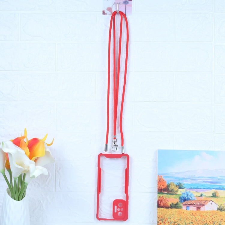 For Xiaomi Redmi Note 10 Pro Max Acrylic + Color TPU Shockproof Case with Neck Lanyard