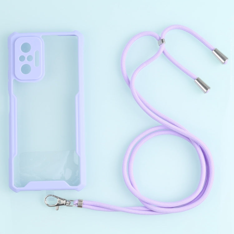 For Xiaomi Redmi Note 10 Pro Max Acrylic + Color TPU Shockproof Case with Neck Lanyard