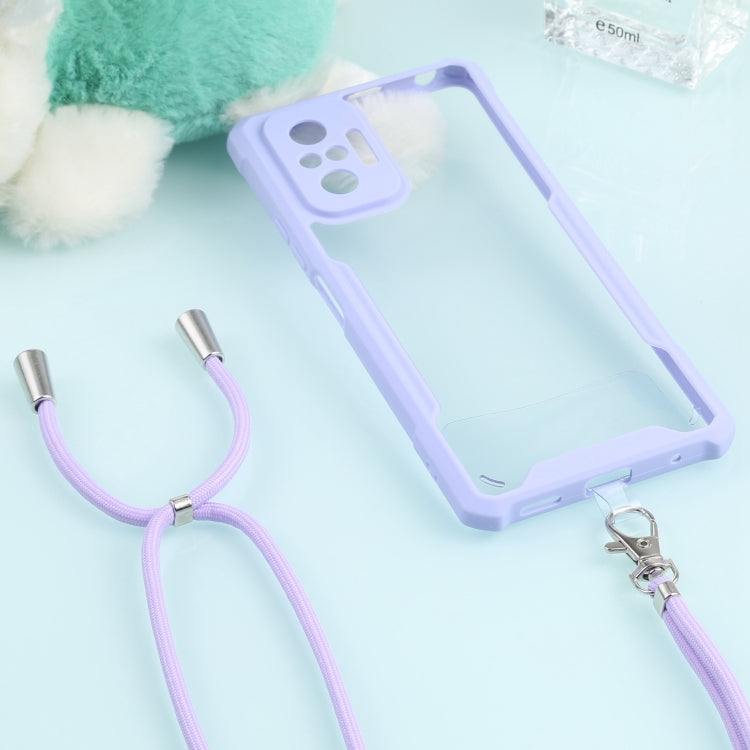 For Xiaomi Redmi Note 10 Pro Max Acrylic + Color TPU Shockproof Case with Neck Lanyard