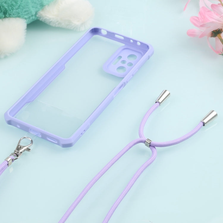 For Xiaomi Redmi Note 10 Pro Max Acrylic + Color TPU Shockproof Case with Neck Lanyard