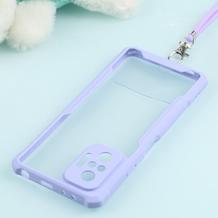 For Xiaomi Redmi Note 10 Pro Max Acrylic + Color TPU Shockproof Case with Neck Lanyard
