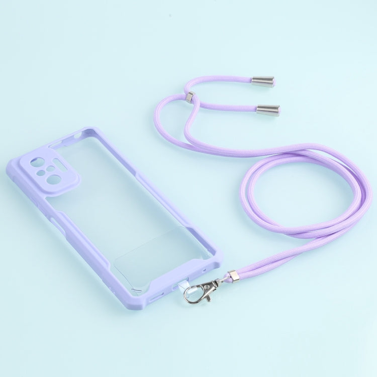 For Xiaomi Redmi Note 10 Pro Max Acrylic + Color TPU Shockproof Case with Neck Lanyard