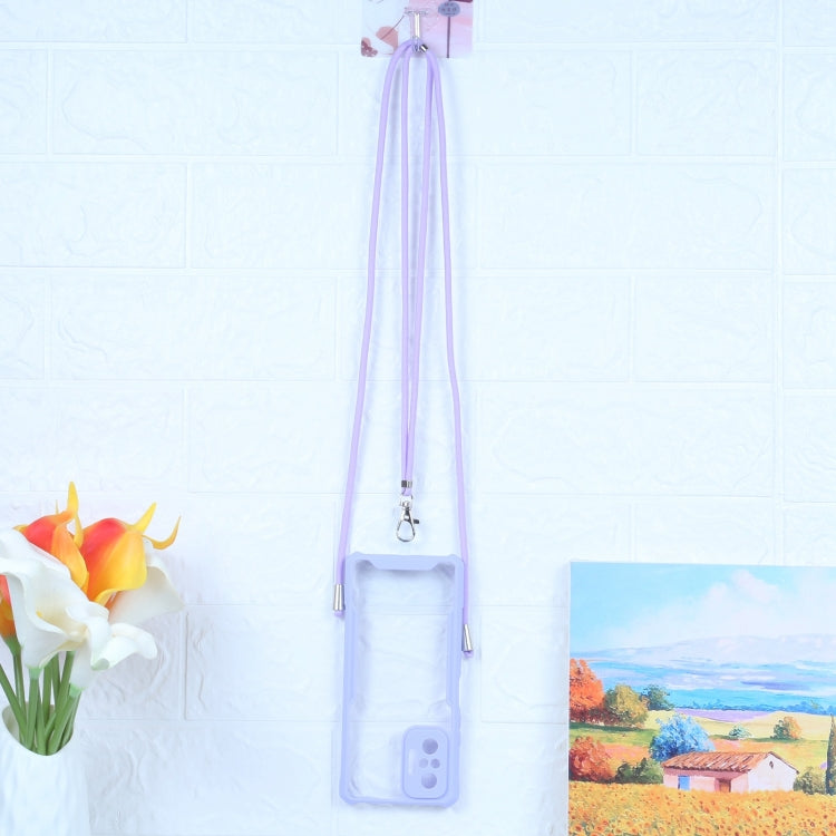 For Xiaomi Redmi Note 10 Pro Max Acrylic + Color TPU Shockproof Case with Neck Lanyard