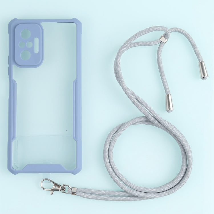 For Xiaomi Redmi Note 10 Pro Max Acrylic + Color TPU Shockproof Case with Neck Lanyard