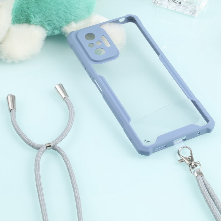 For Xiaomi Redmi Note 10 Pro Max Acrylic + Color TPU Shockproof Case with Neck Lanyard