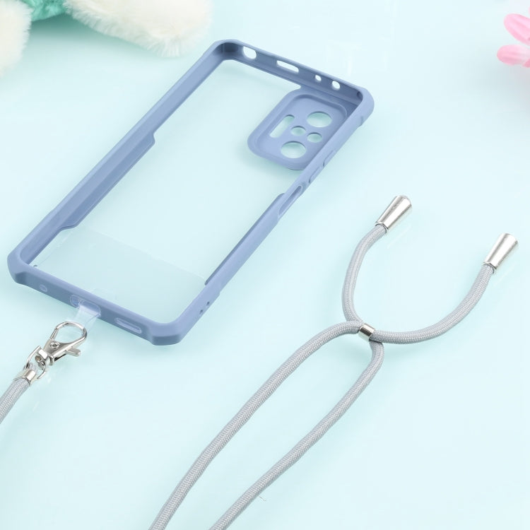 For Xiaomi Redmi Note 10 Pro Max Acrylic + Color TPU Shockproof Case with Neck Lanyard