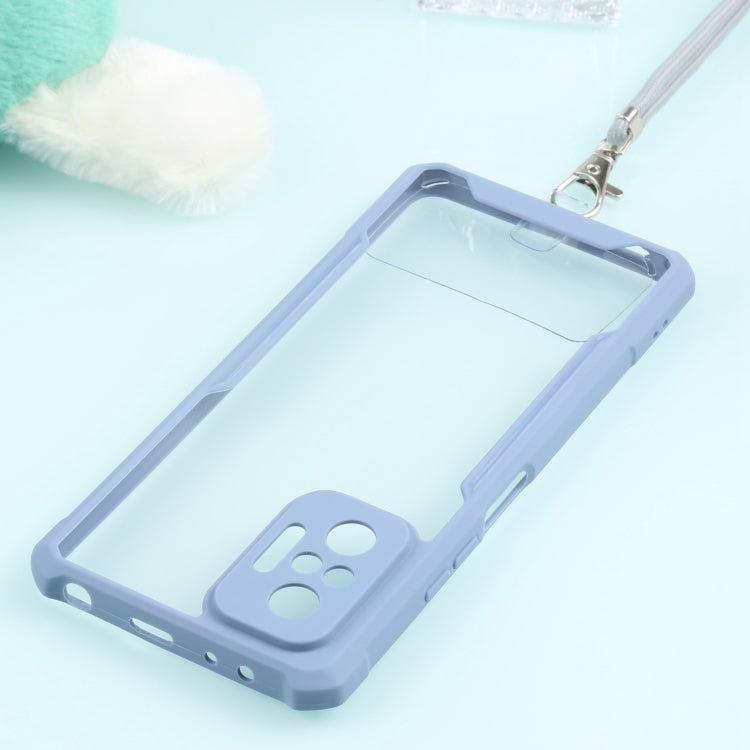 For Xiaomi Redmi Note 10 Pro Max Acrylic + Color TPU Shockproof Case with Neck Lanyard