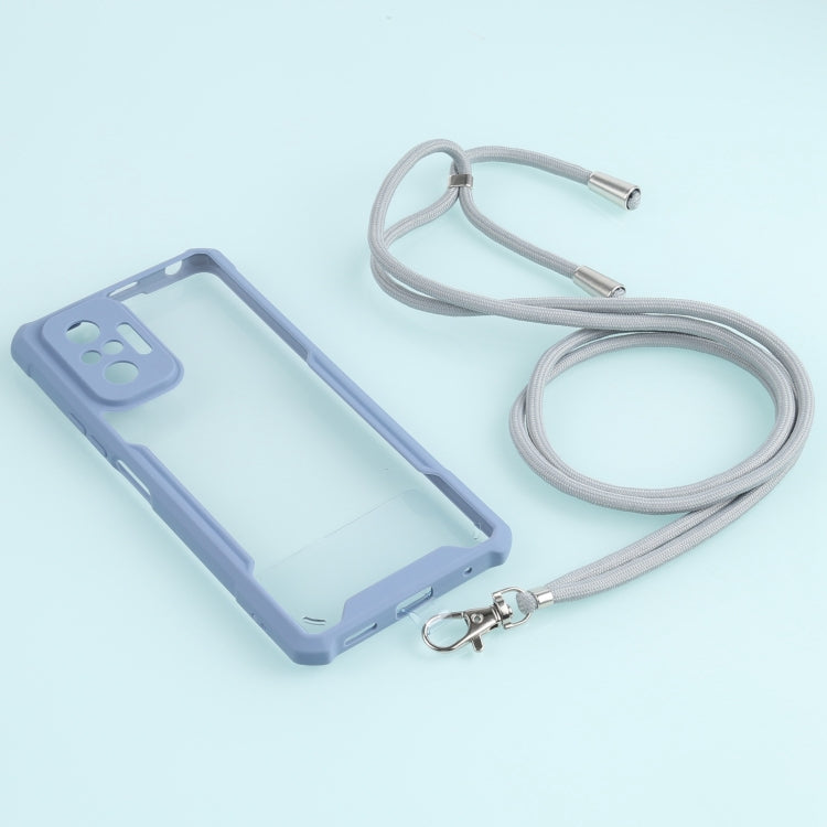 For Xiaomi Redmi Note 10 Pro Max Acrylic + Color TPU Shockproof Case with Neck Lanyard