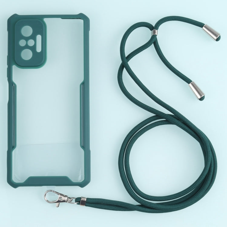 For Xiaomi Redmi Note 10 Pro Max Acrylic + Color TPU Shockproof Case with Neck Lanyard