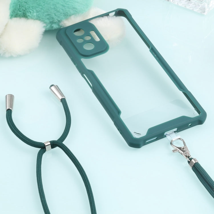 For Xiaomi Redmi Note 10 Pro Max Acrylic + Color TPU Shockproof Case with Neck Lanyard