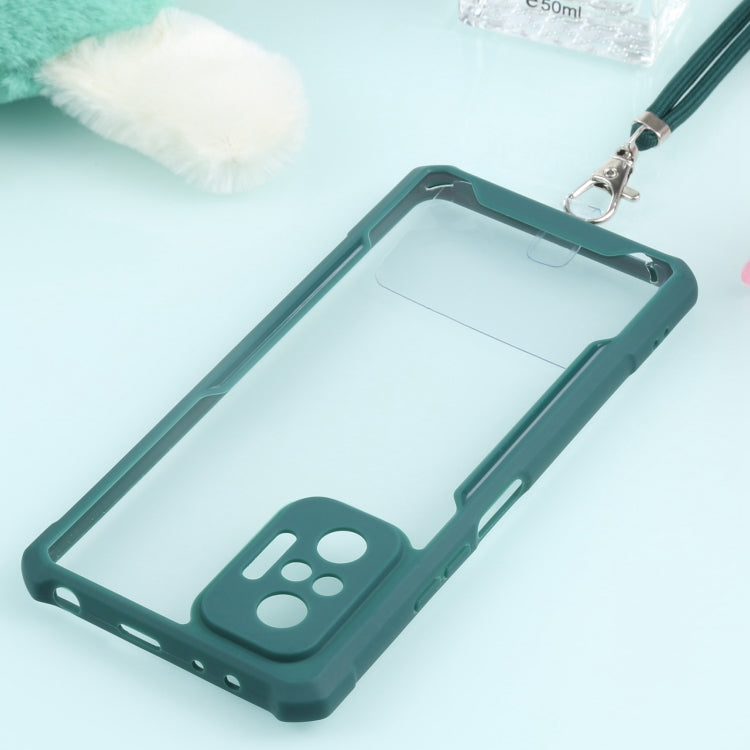 For Xiaomi Redmi Note 10 Pro Max Acrylic + Color TPU Shockproof Case with Neck Lanyard