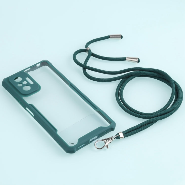 For Xiaomi Redmi Note 10 Pro Max Acrylic + Color TPU Shockproof Case with Neck Lanyard