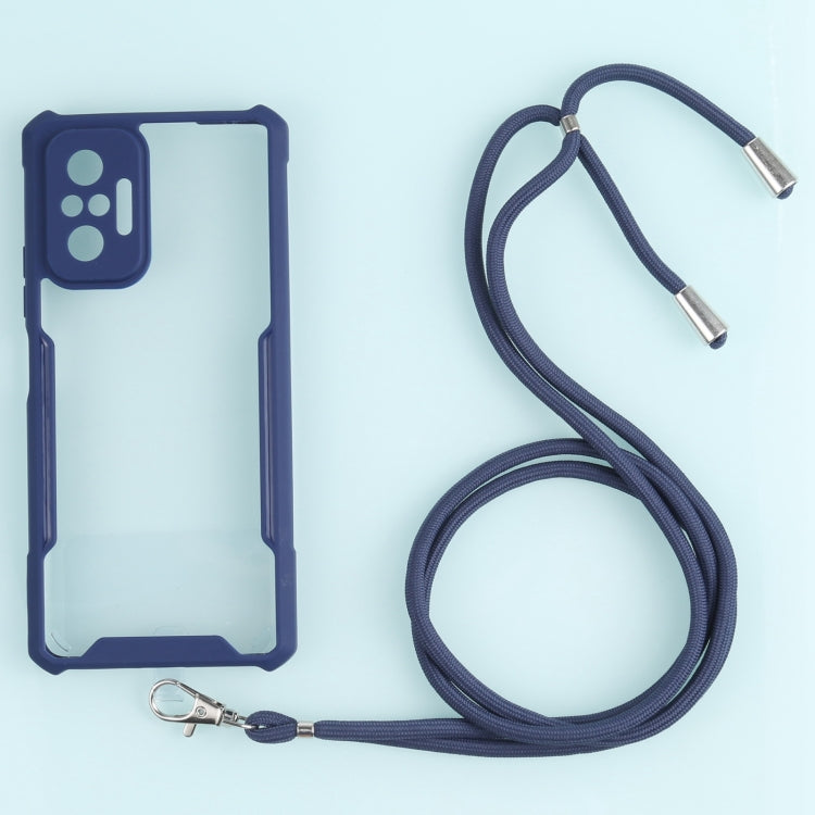 For Xiaomi Redmi Note 10 Pro Max Acrylic + Color TPU Shockproof Case with Neck Lanyard