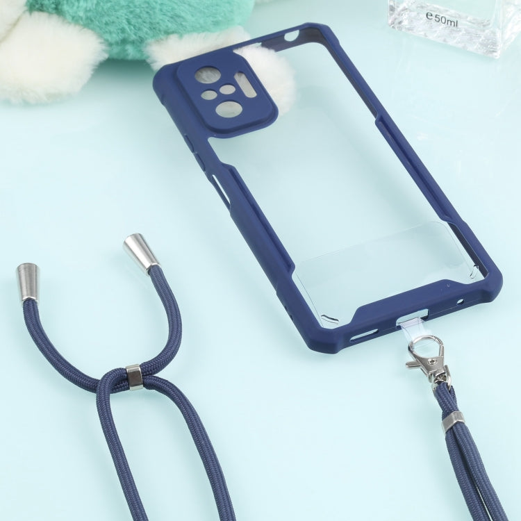 For Xiaomi Redmi Note 10 Pro Max Acrylic + Color TPU Shockproof Case with Neck Lanyard