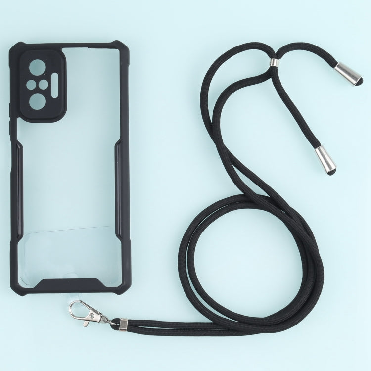 For Xiaomi Redmi Note 10 Pro Max Acrylic + Color TPU Shockproof Case with Neck Lanyard