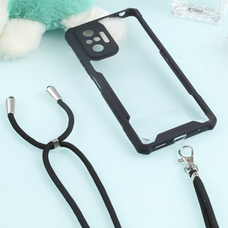 For Xiaomi Redmi Note 10 Pro Max Acrylic + Color TPU Shockproof Case with Neck Lanyard