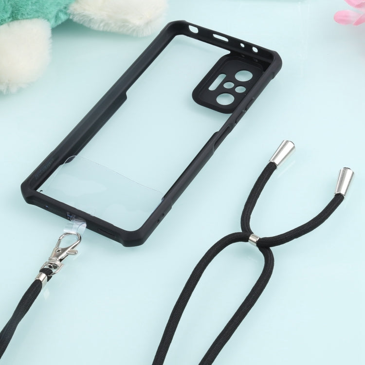 For Xiaomi Redmi Note 10 Pro Max Acrylic + Color TPU Shockproof Case with Neck Lanyard