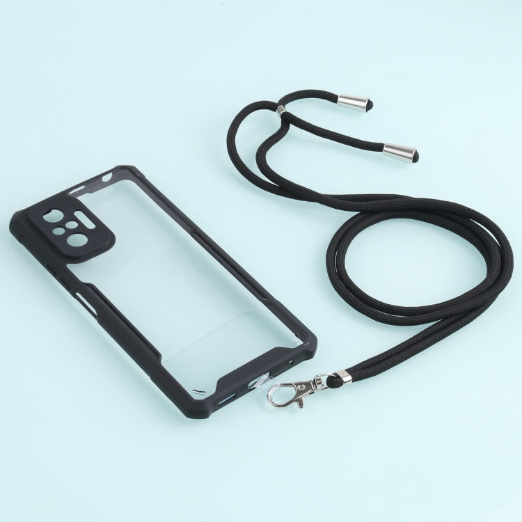For Xiaomi Redmi Note 10 Pro Max Acrylic + Color TPU Shockproof Case with Neck Lanyard
