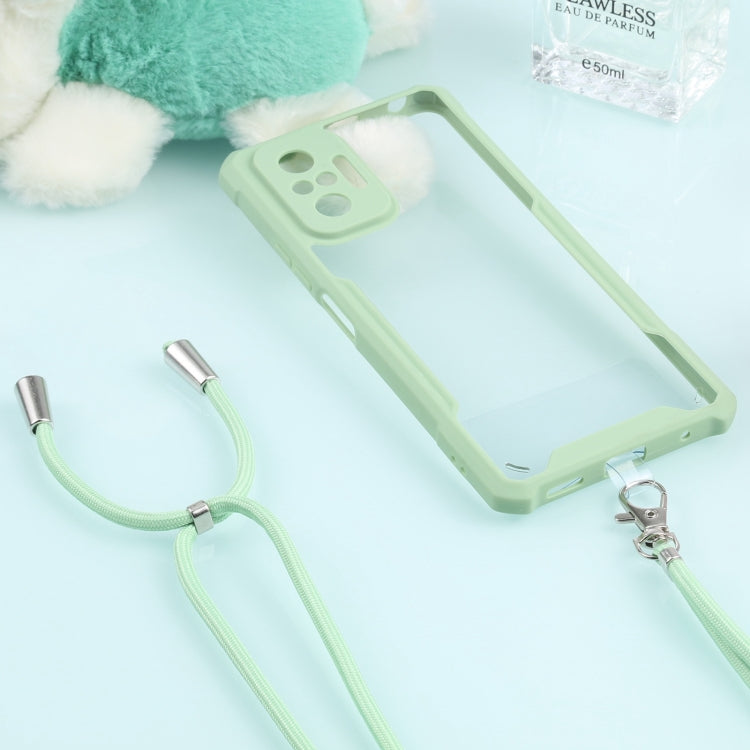 For Xiaomi Redmi Note 10 Pro Max Acrylic + Color TPU Shockproof Case with Neck Lanyard