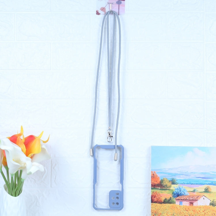 For OPPO A54 4G Acrylic + Color TPU Shockproof Case with Neck Lanyard