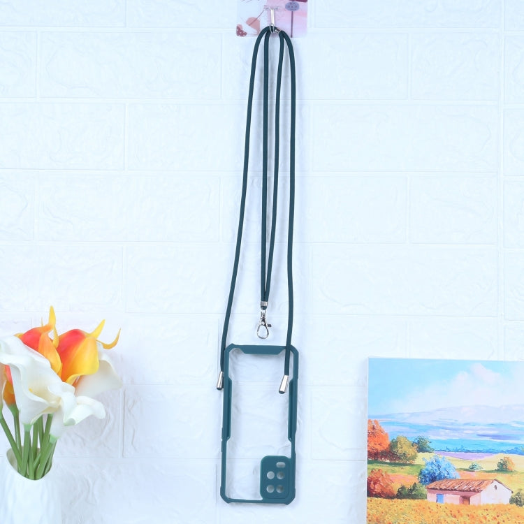 For OPPO A54 4G Acrylic + Color TPU Shockproof Case with Neck Lanyard