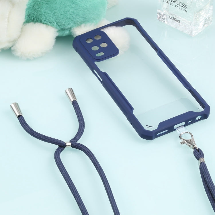 For OPPO A54 4G Acrylic + Color TPU Shockproof Case with Neck Lanyard