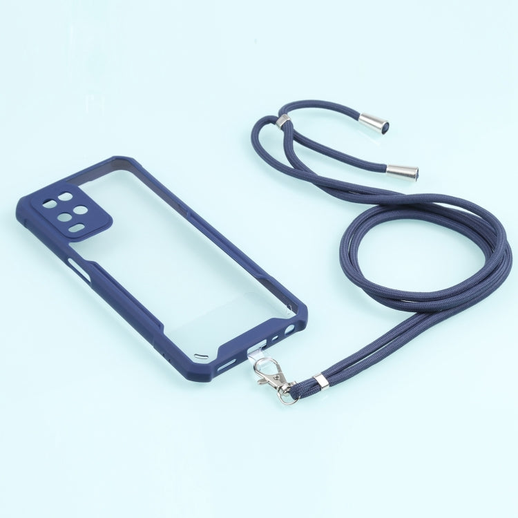 For OPPO A54 4G Acrylic + Color TPU Shockproof Case with Neck Lanyard
