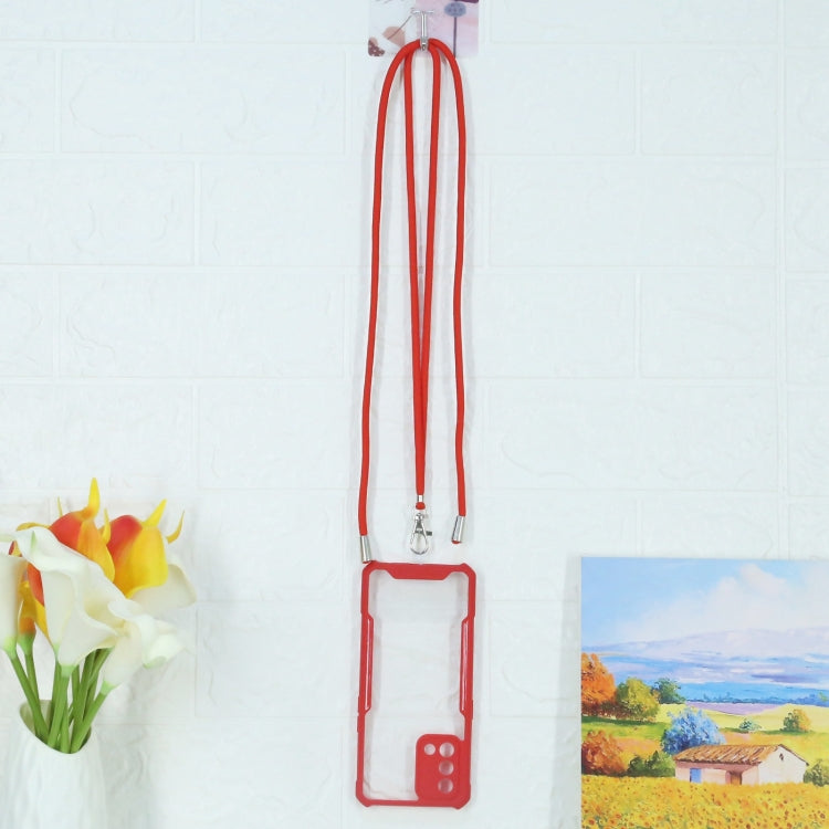 For OPPO A74 4G/F19 Acrylic + Color TPU Shockproof Case with Neck Lanyard