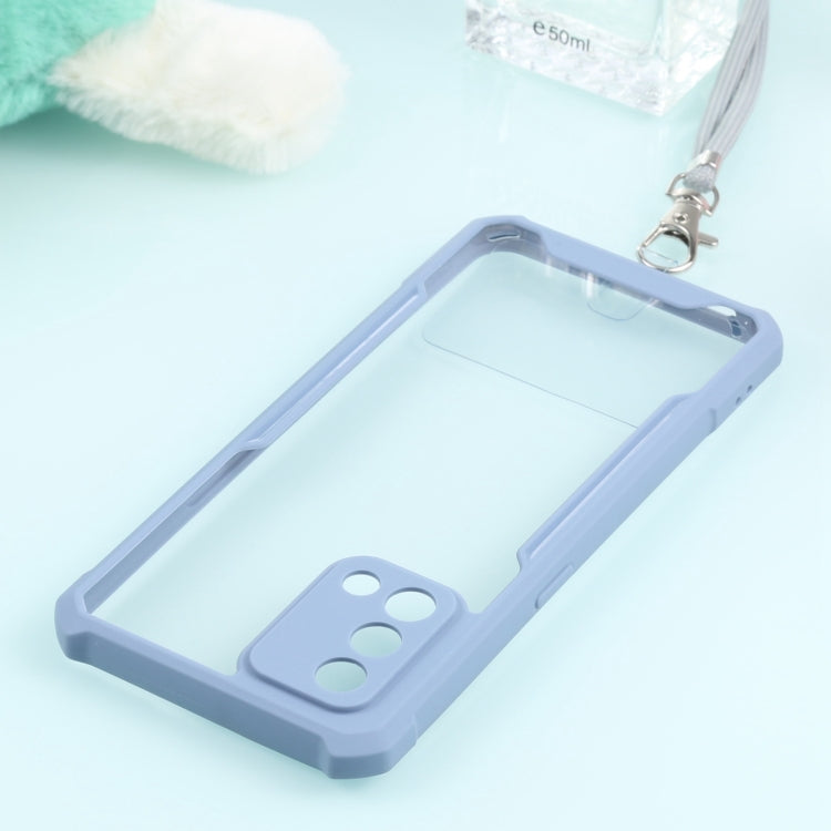 For OPPO A74 4G/F19 Acrylic + Color TPU Shockproof Case with Neck Lanyard