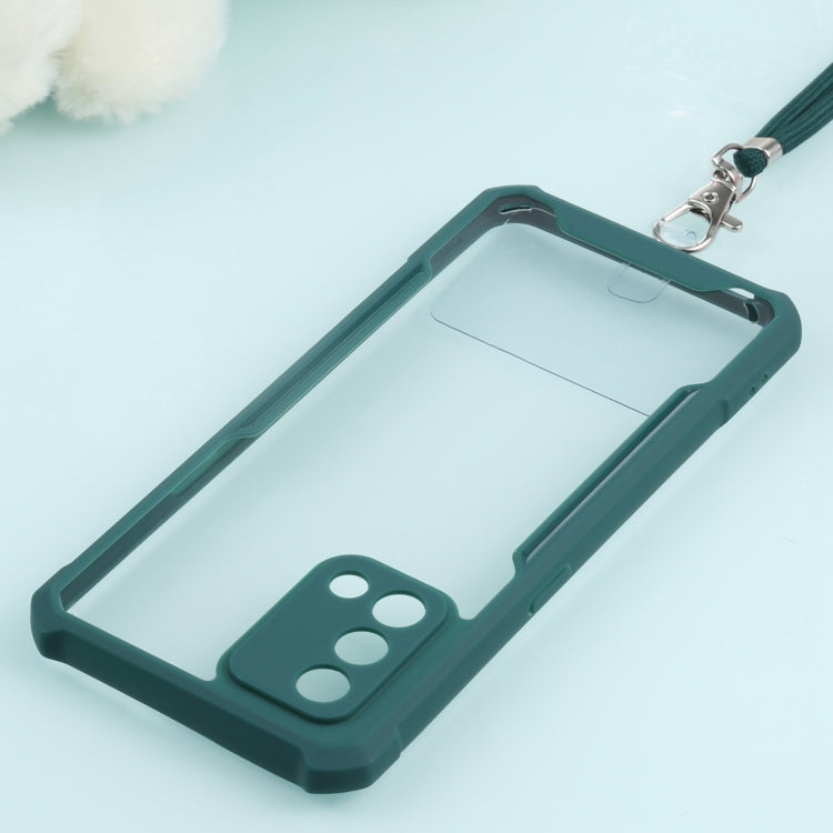 For OPPO A74 4G/F19 Acrylic + Color TPU Shockproof Case with Neck Lanyard