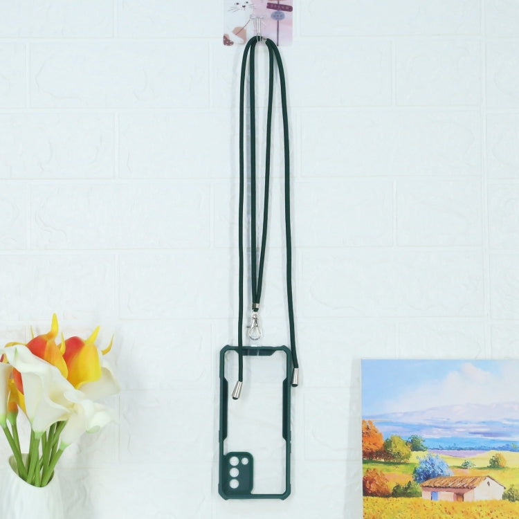 For OPPO A74 4G/F19 Acrylic + Color TPU Shockproof Case with Neck Lanyard