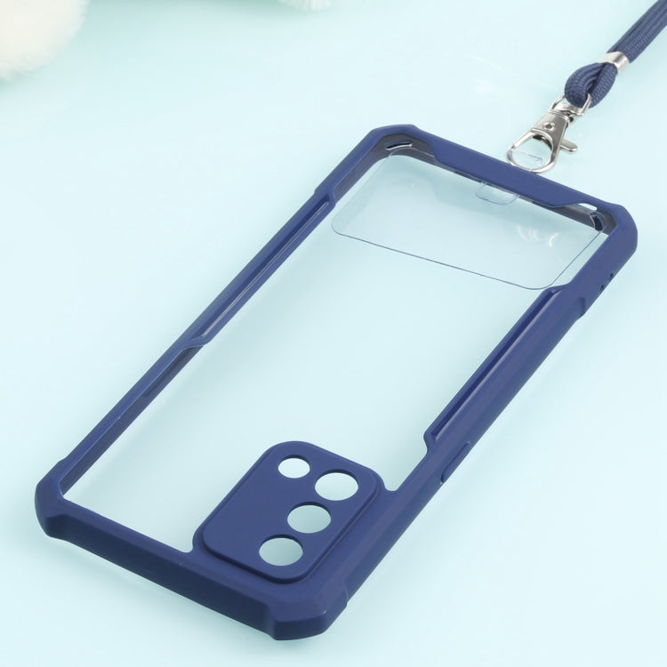 For OPPO A74 4G/F19 Acrylic + Color TPU Shockproof Case with Neck Lanyard