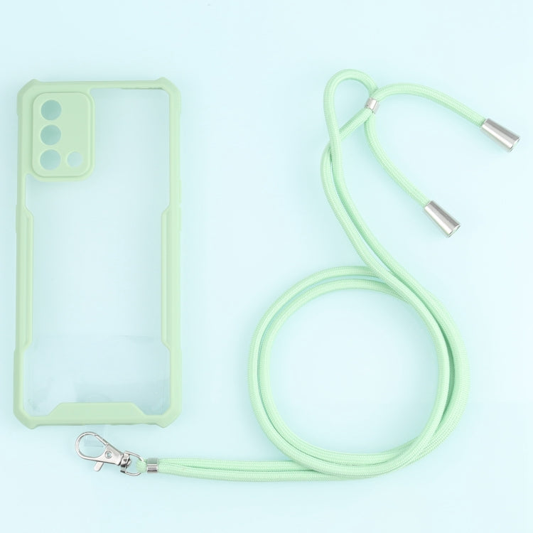 For OPPO A74 4G/F19 Acrylic + Color TPU Shockproof Case with Neck Lanyard