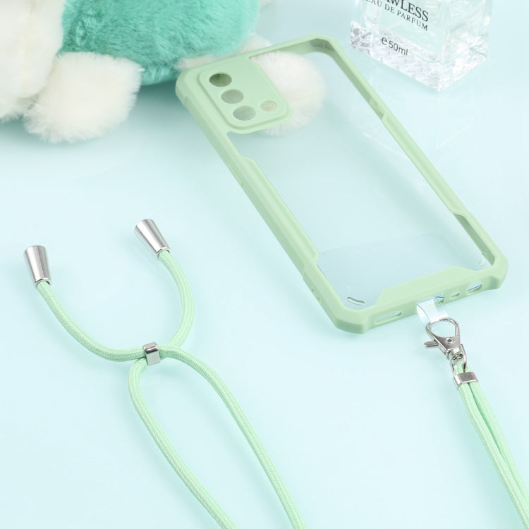 For OPPO A74 4G/F19 Acrylic + Color TPU Shockproof Case with Neck Lanyard
