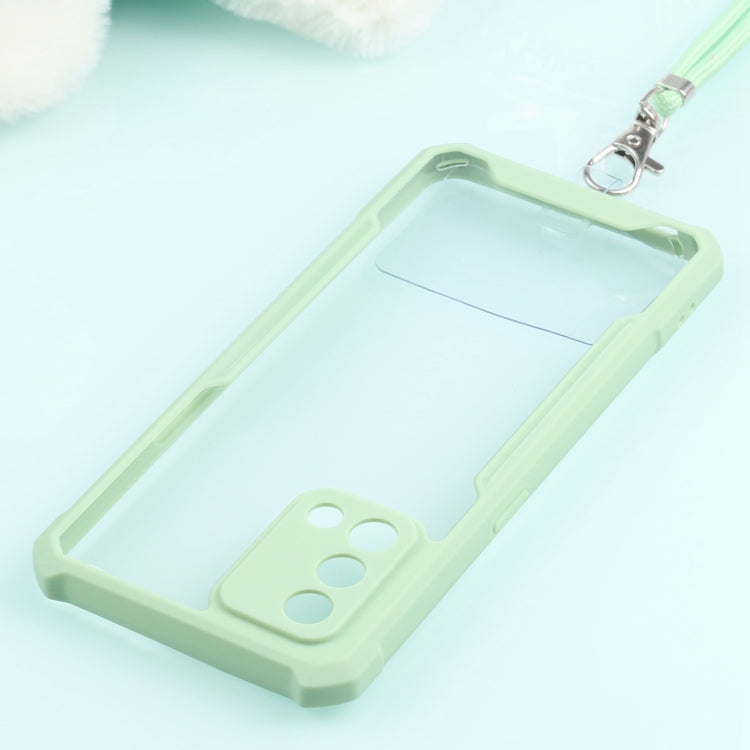For OPPO A74 4G/F19 Acrylic + Color TPU Shockproof Case with Neck Lanyard