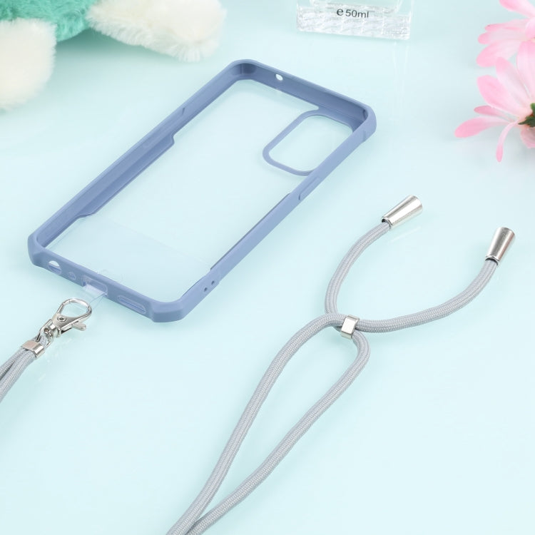 For OPPO Reno5 4G/5G Acrylic + Color TPU Shockproof Case with Neck Lanyard