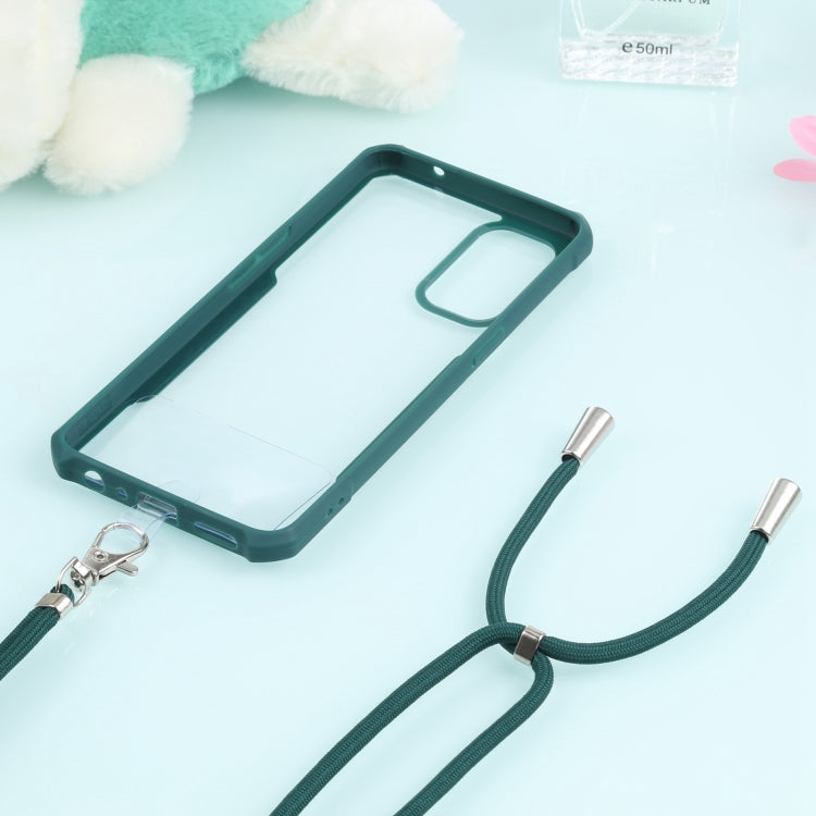 For OPPO Reno5 4G/5G Acrylic + Color TPU Shockproof Case with Neck Lanyard