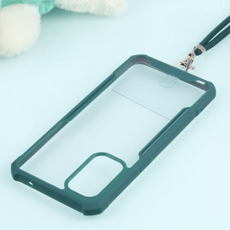 For OPPO Reno5 4G/5G Acrylic + Color TPU Shockproof Case with Neck Lanyard