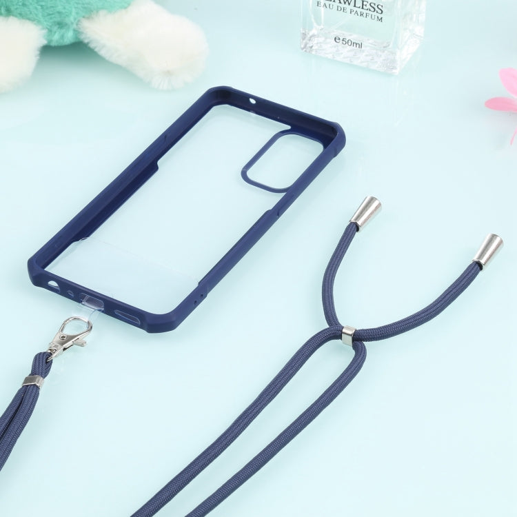 For OPPO Reno5 4G/5G Acrylic + Color TPU Shockproof Case with Neck Lanyard