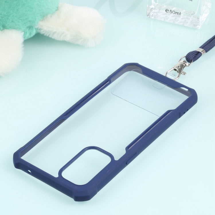 For OPPO Reno5 4G/5G Acrylic + Color TPU Shockproof Case with Neck Lanyard