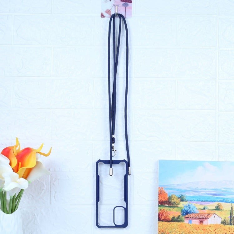 For OPPO Reno5 4G/5G Acrylic + Color TPU Shockproof Case with Neck Lanyard