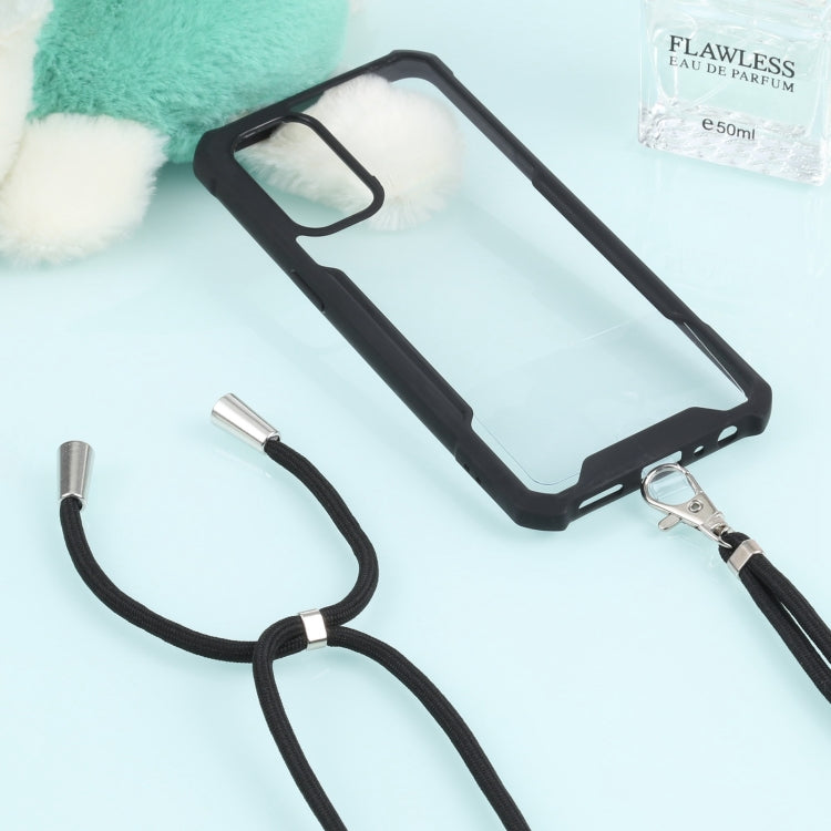 For OPPO Reno5 4G/5G Acrylic + Color TPU Shockproof Case with Neck Lanyard