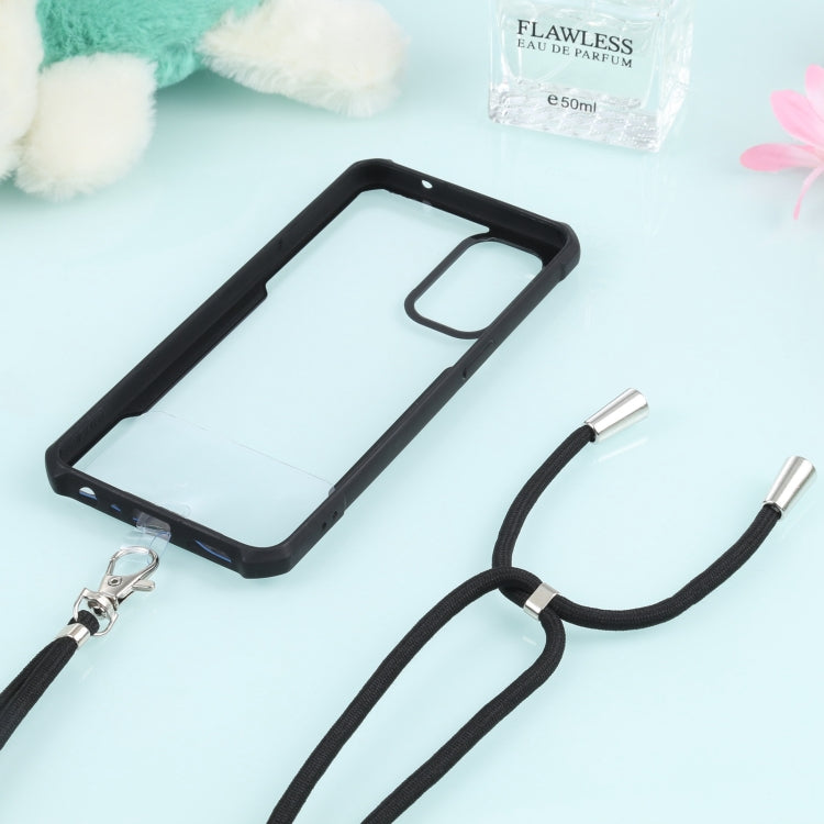 For OPPO Reno5 4G/5G Acrylic + Color TPU Shockproof Case with Neck Lanyard