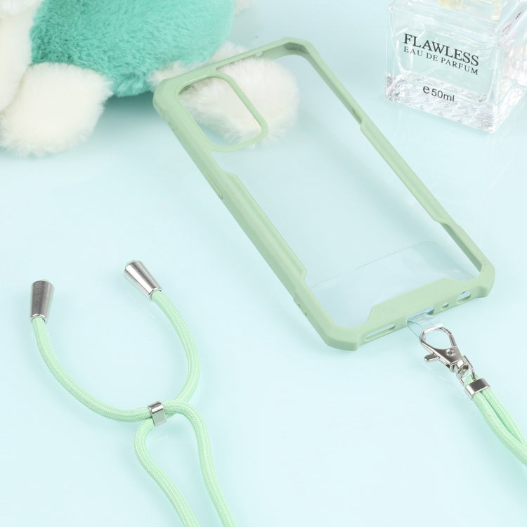 For OPPO Reno5 4G/5G Acrylic + Color TPU Shockproof Case with Neck Lanyard