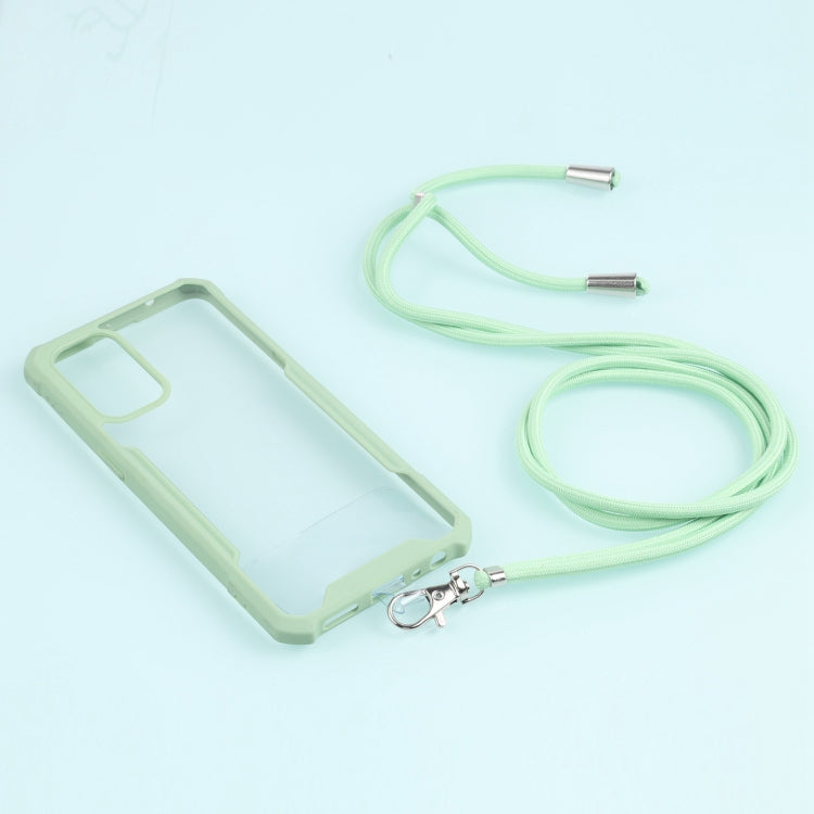 For OPPO Reno5 4G/5G Acrylic + Color TPU Shockproof Case with Neck Lanyard