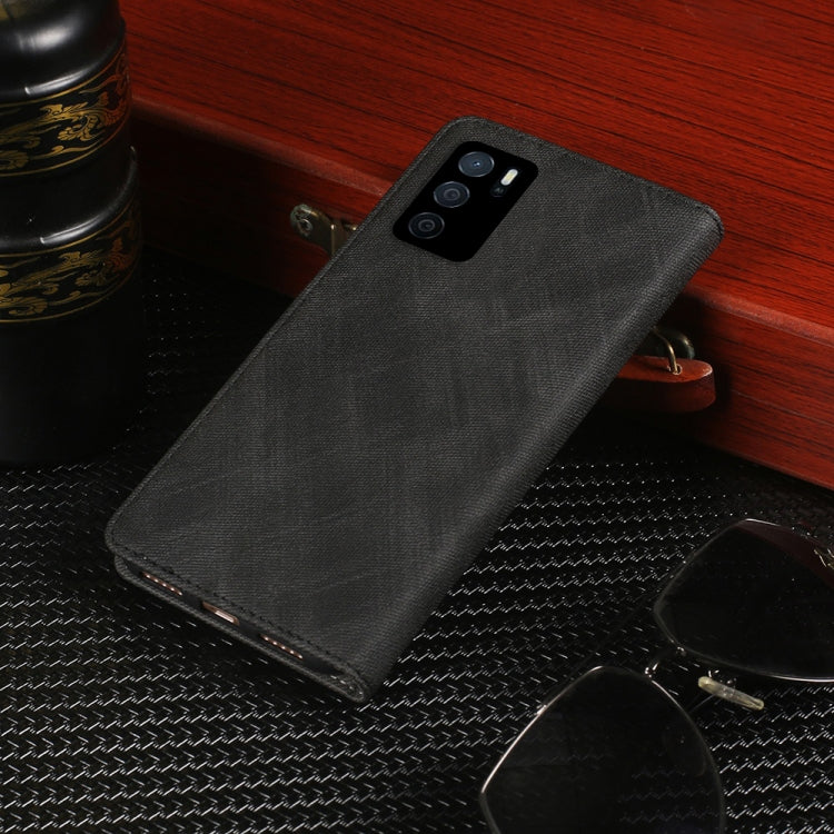 For OPPO A16 Cloth Texture Retro Horizontal Flip Leather Phone Case