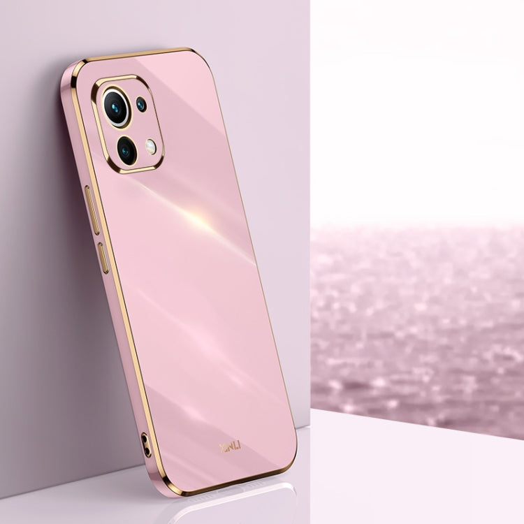 For Xiaomi Mi 11 XINLI Straight 6D Plating Gold Edge TPU Shockproof Case