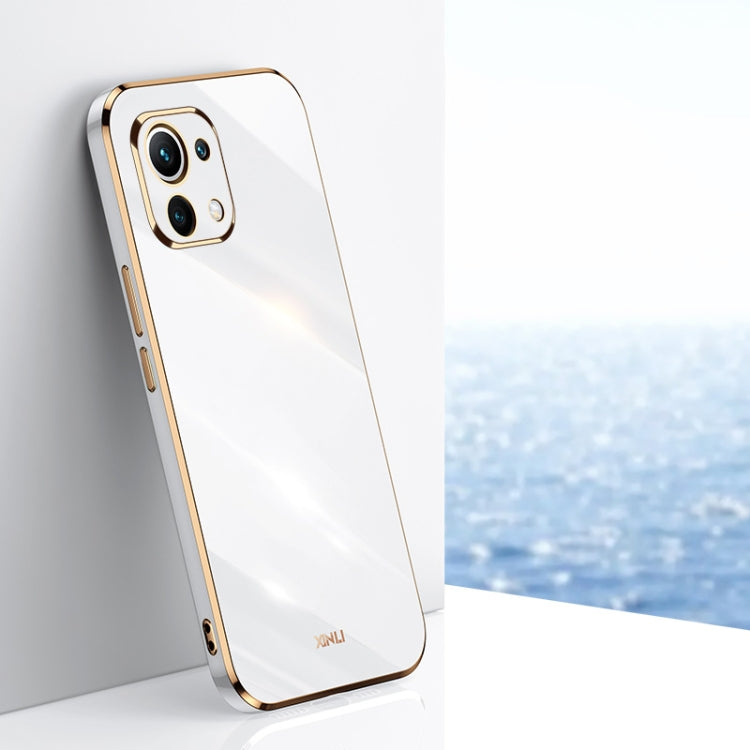 For Xiaomi Mi 11 XINLI Straight 6D Plating Gold Edge TPU Shockproof Case